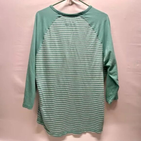 Express Jersey Tunic Women’s XL Mint Green White Stripe 3/4 Sleeve Pullover Tee - Picture 4 of 9